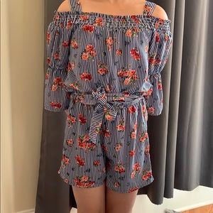 Kids striped and floral romper
